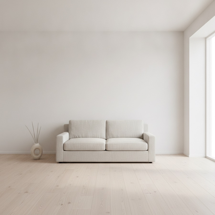 A living room in minimalist interior design style